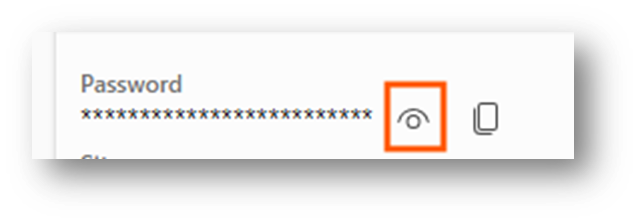 Image shows the eye option which is the first icon past the password. 
