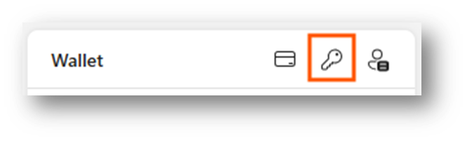 A screenshot showing the key icon, the middle icon, that will take you to the passwords page within Microsoft Edge. 