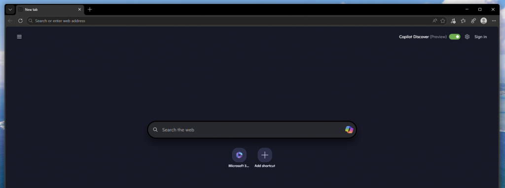 Image showing Microsoft Edge start screen